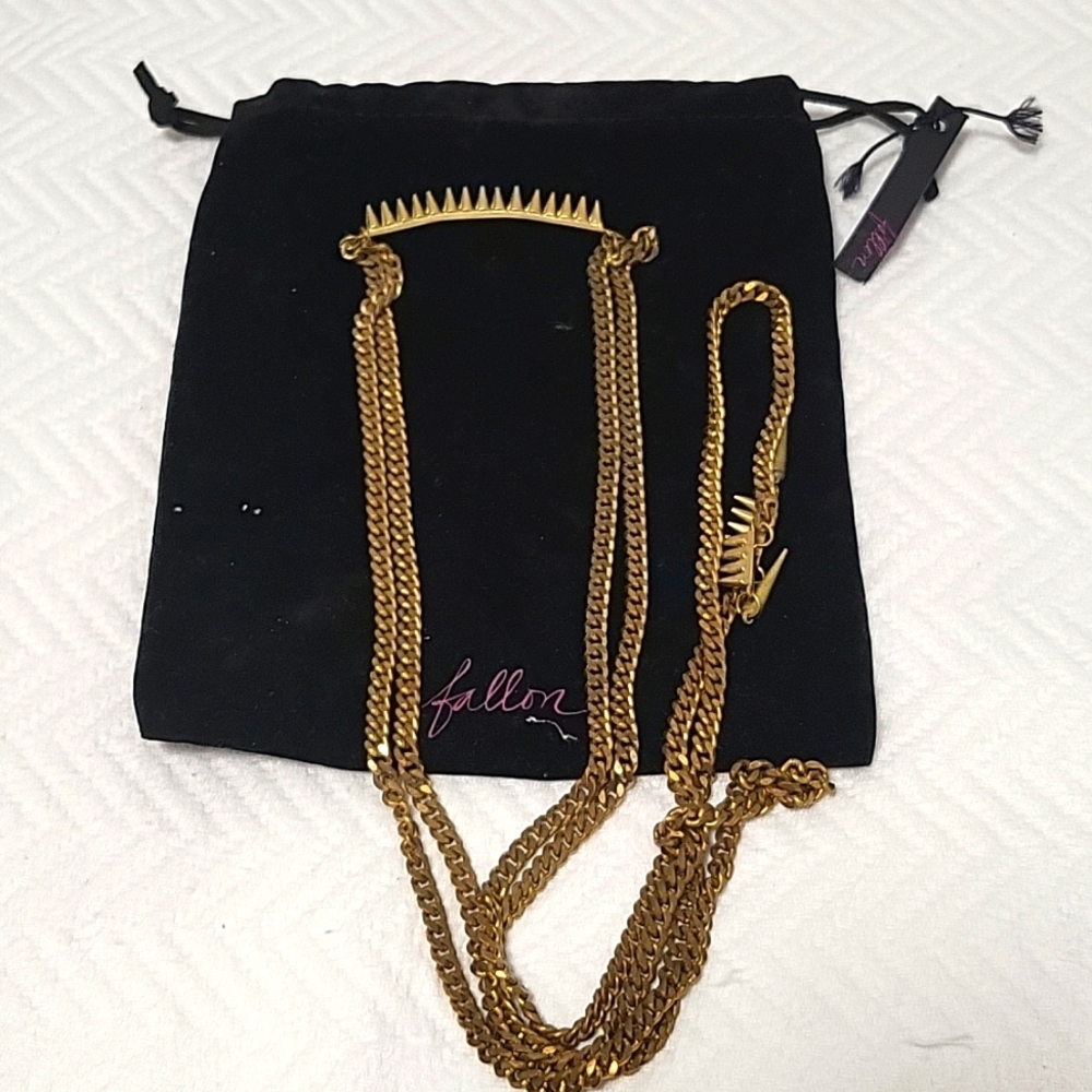 Fallon brass necklace
